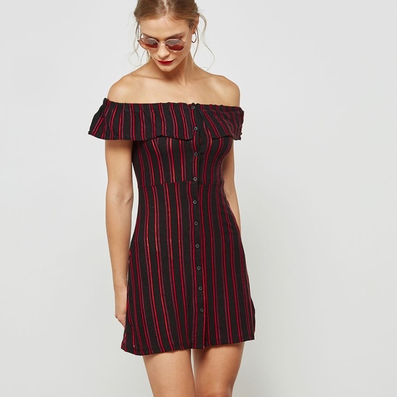topshop ruffle bardot dress